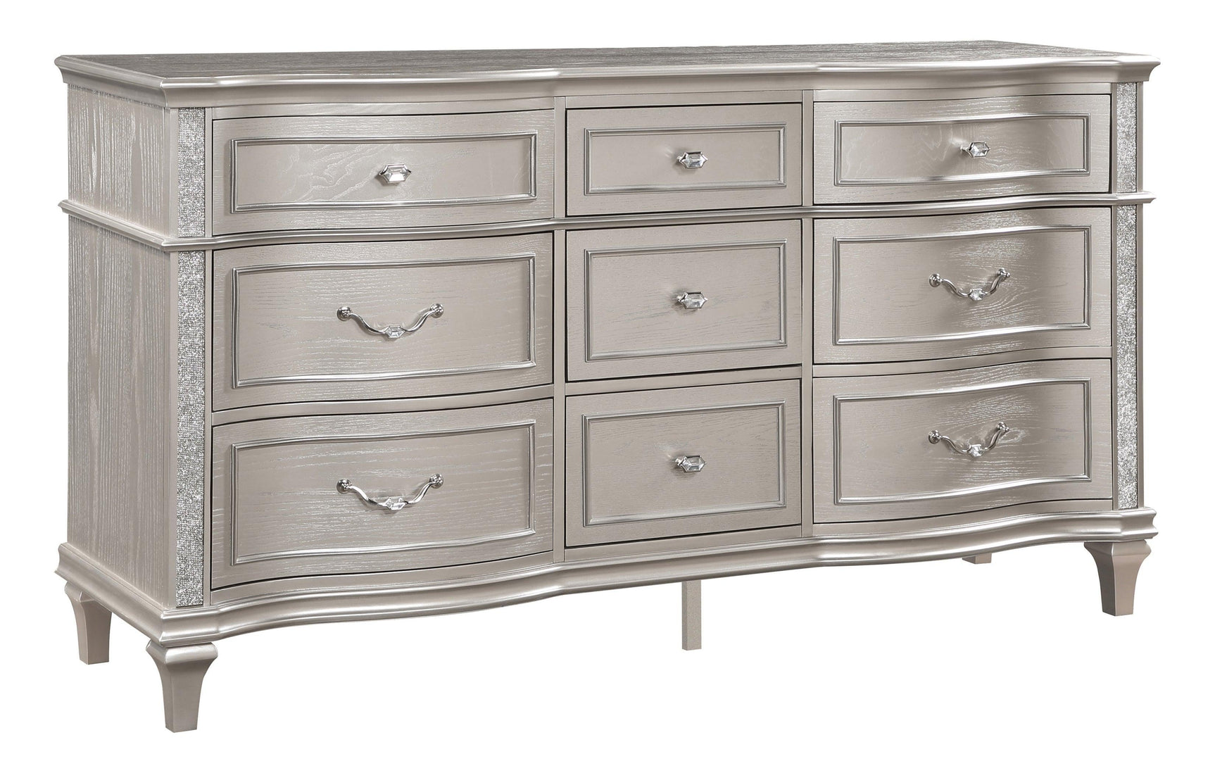 Evangeline 6-Drawer Chest Silver Oak - Ella Furniture