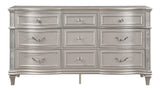 Evangeline 9-Drawer Dresser Silver Oak - Ella Furniture