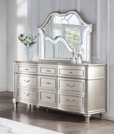 Evangeline 9-Drawer Dresser Silver Oak - Ella Furniture