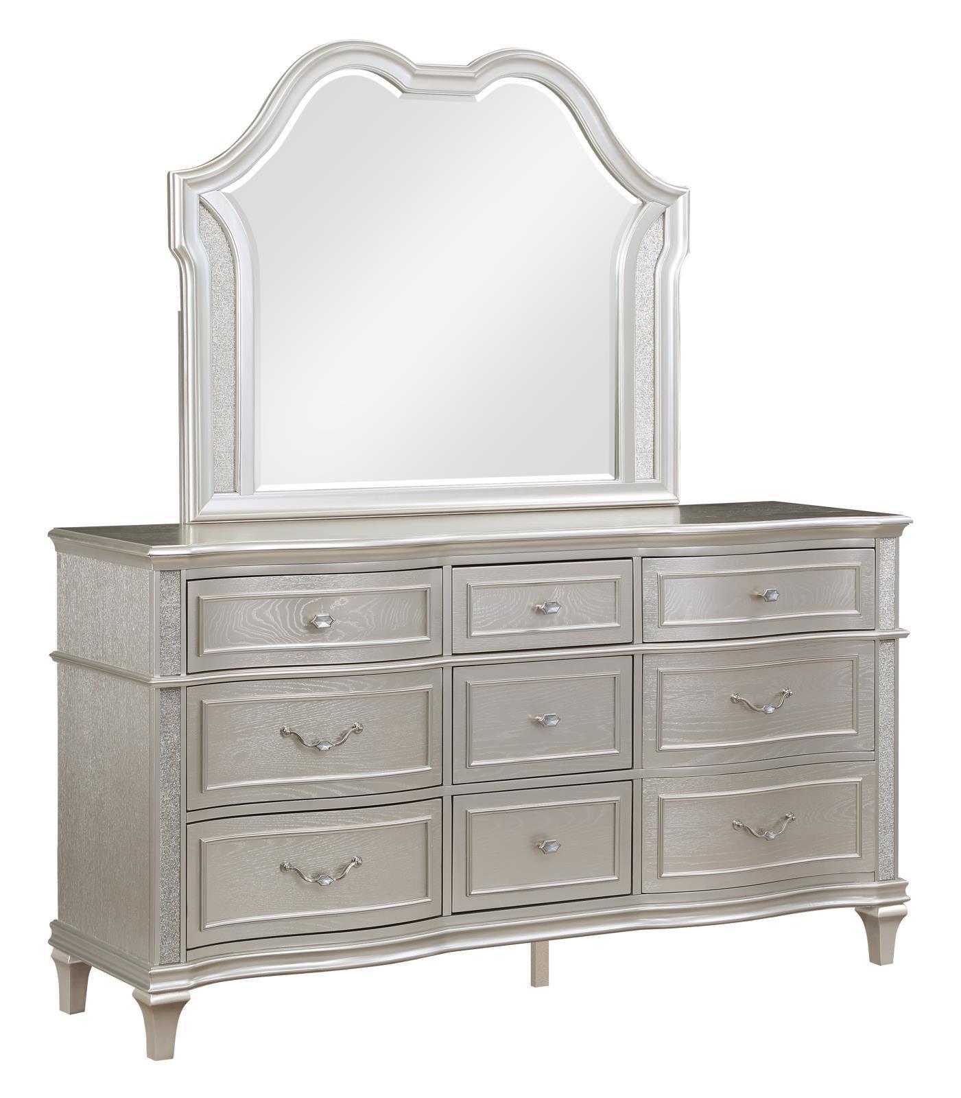 Evangeline 9-Drawer Dresser Silver Oak - Ella Furniture