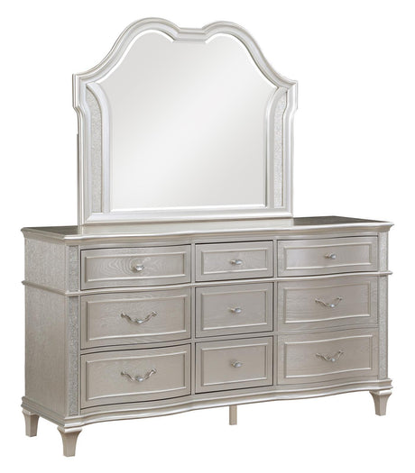 Evangeline 9-Drawer Dresser Silver Oak - Ella Furniture