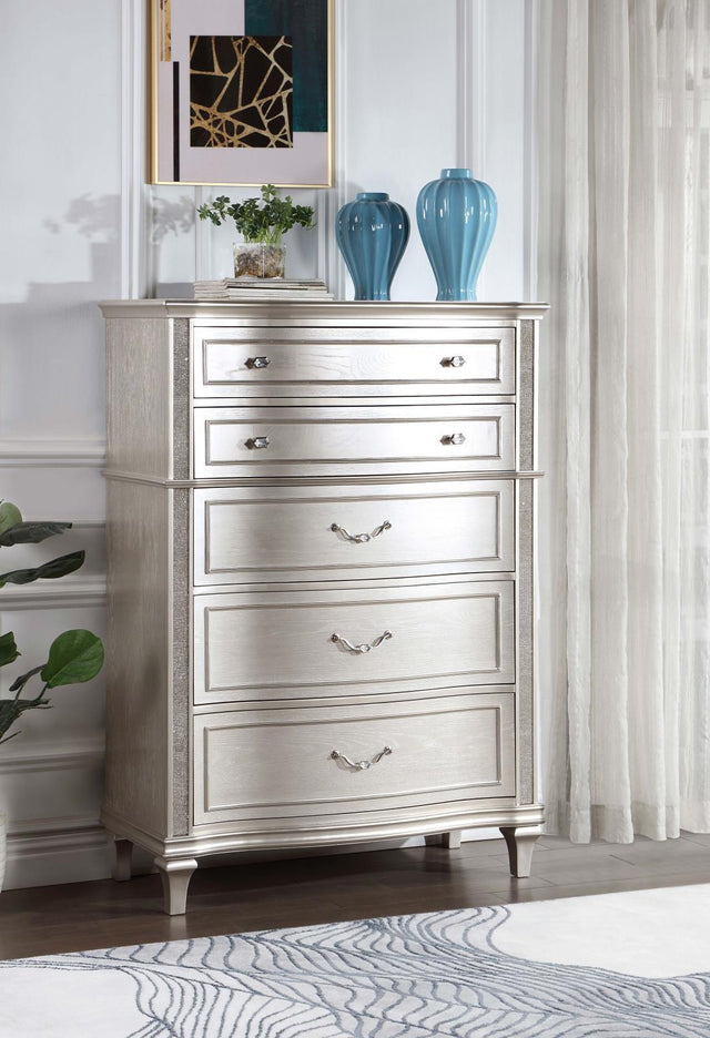 Evangeline 6-Drawer Chest Silver Oak - Ella Furniture