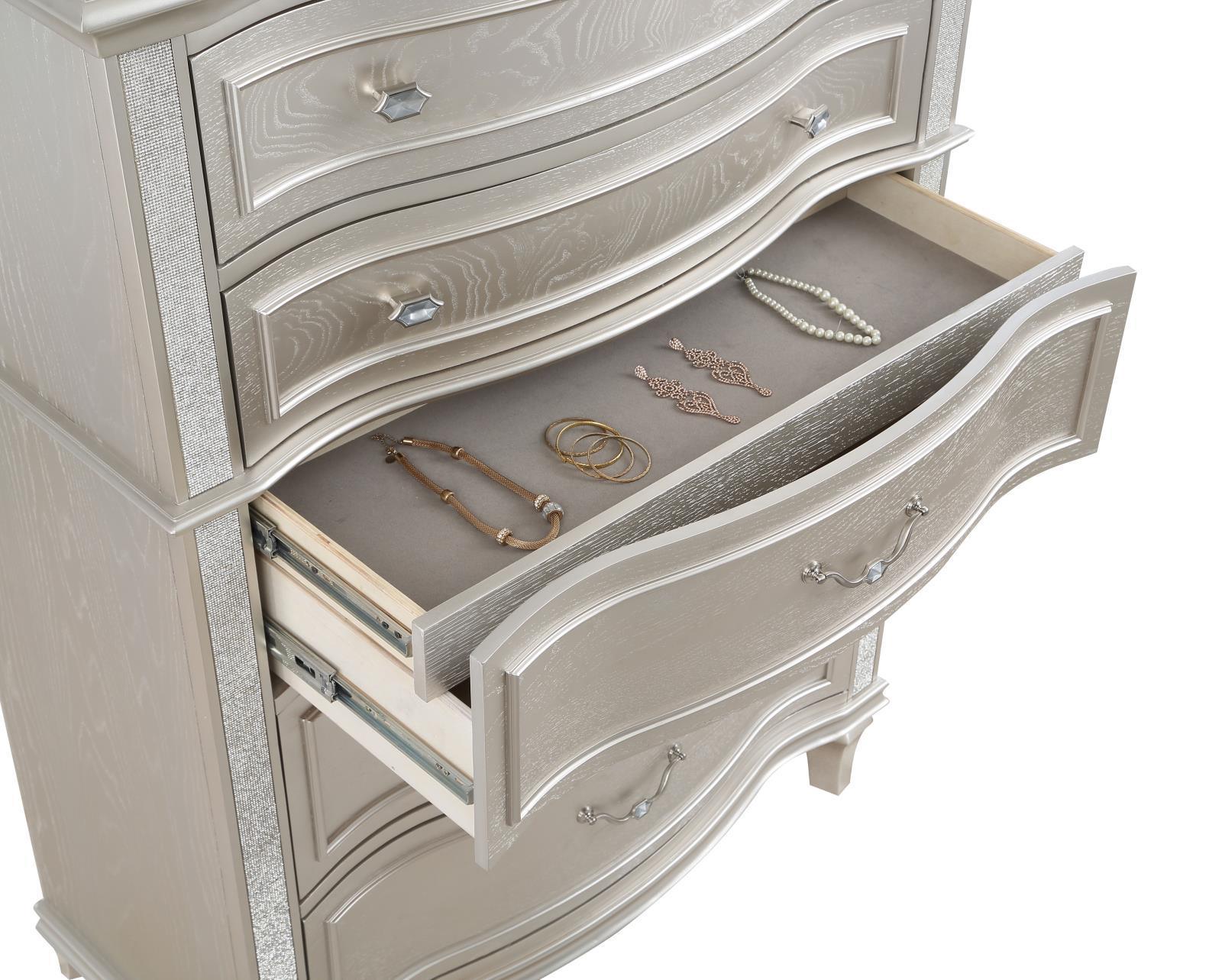 Evangeline 6-Drawer Chest Silver Oak - Ella Furniture