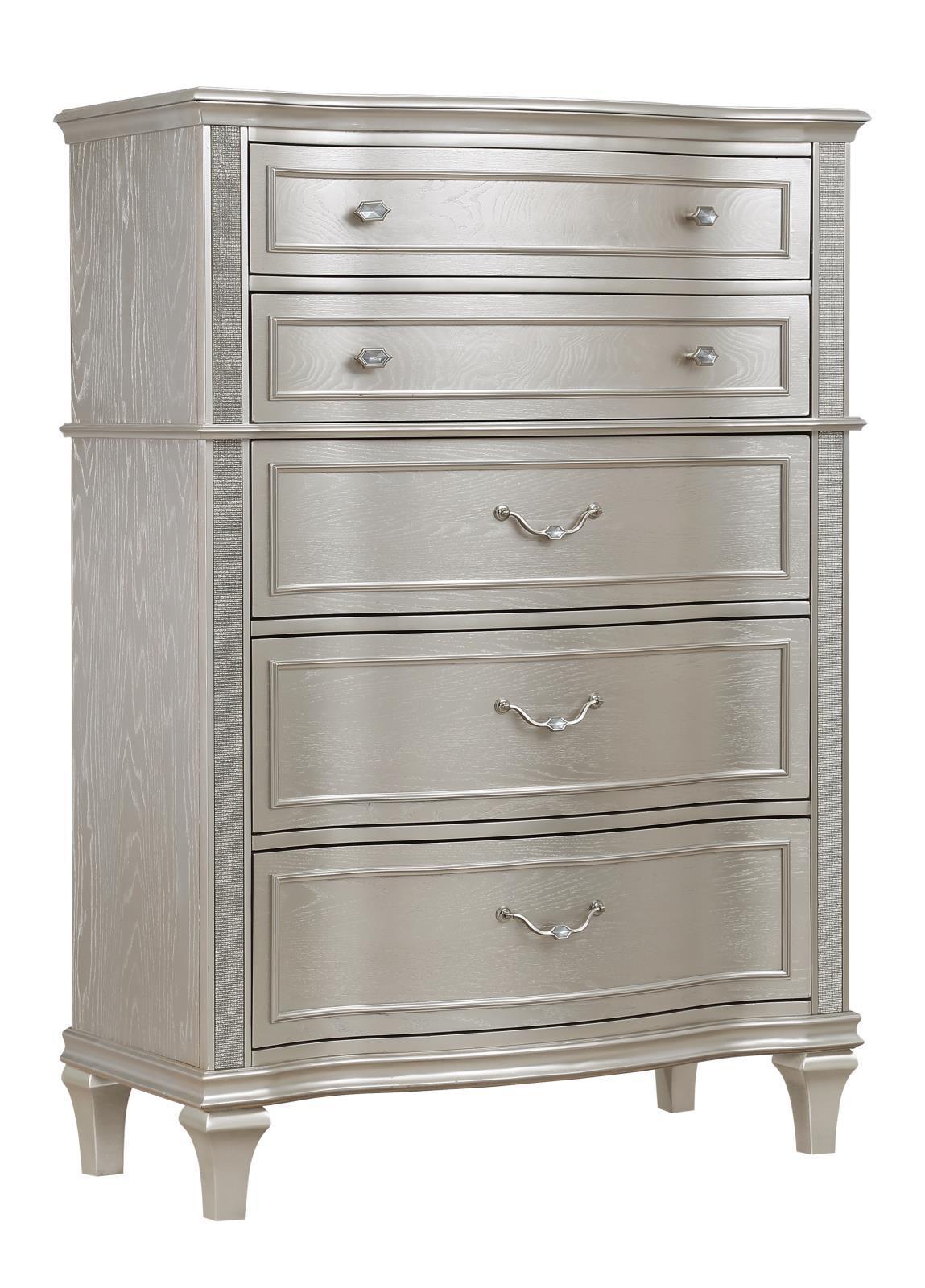 Evangeline 6-Drawer Chest Silver Oak - Ella Furniture