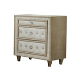 Antonella Upholstered Tufted Eastern King Bed Ivory And Camel - Ella Furniture