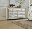 Antonella 7-Drawer Upholstered Dresser Ivory And Camel - Ella Furniture