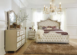 Antonella Mirror With Nailhead Trim Camel - Ella Furniture