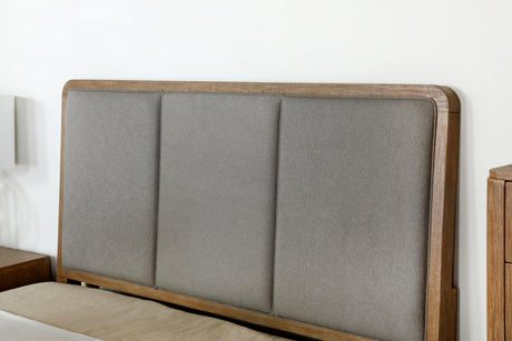 Arini Upholstered Eastern King Panel Bed Sand Wash And Grey - Ella Furniture