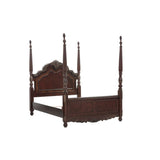 Deryn Park Cherry Traditional Cherry And Walnut Veneer Wood And Engineered Wood King Poster Bed - Ella Furniture