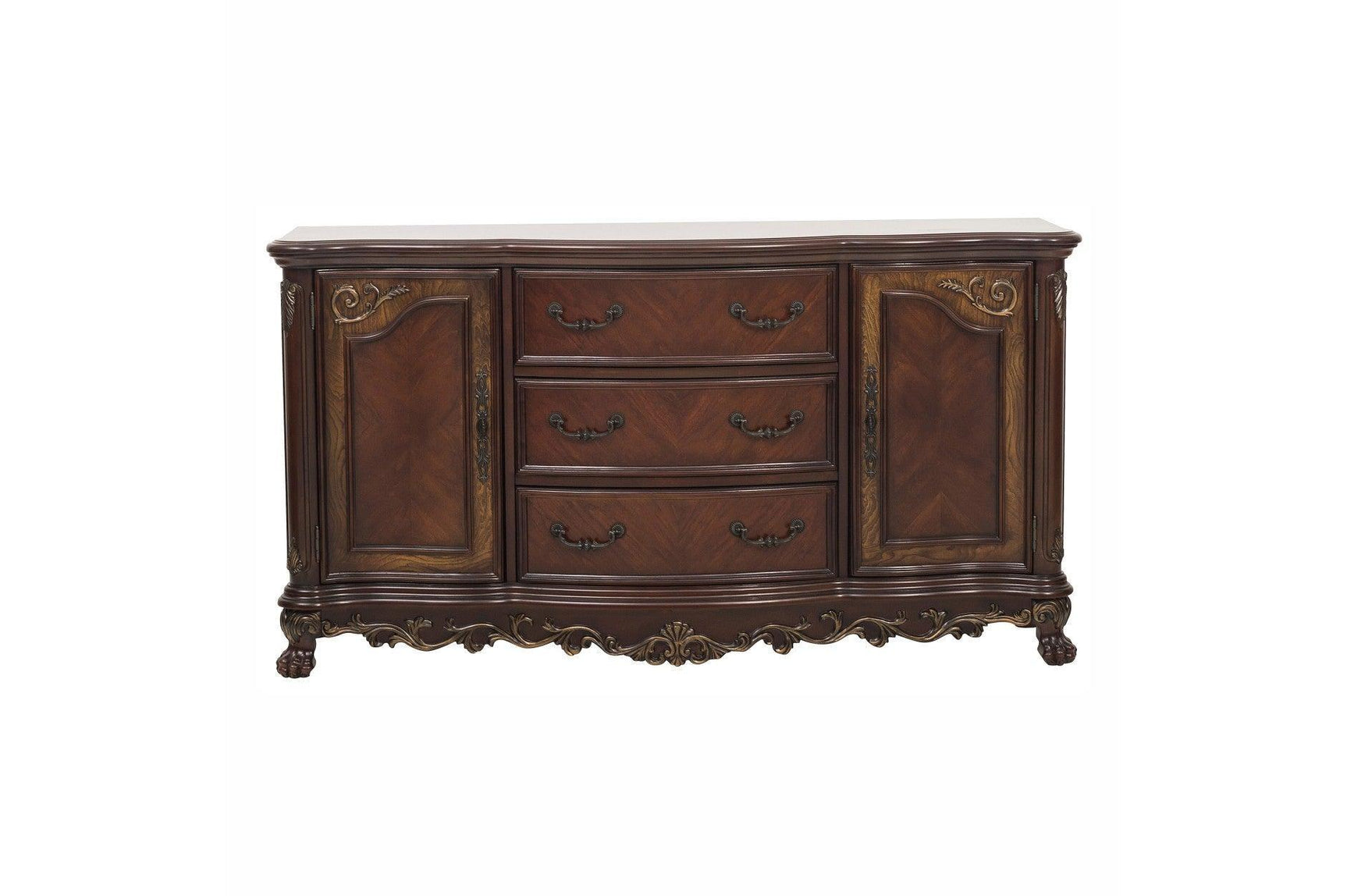 Deryn Park Cherry Traditional Solid Wood Plush Upholstered Seat Rectangular Dining Room Set - Ella Furniture