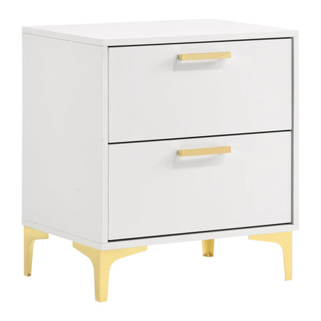 Kendall Tufted Upholstered Panel Queen Bed White - Ella Furniture