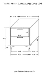 Kendall 2-Drawer Nightstand White - Ella Furniture