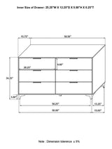 Kendall 6-Drawer Dresser White - Ella Furniture