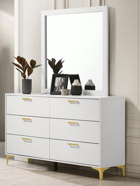 Kendall Square Dresser Mirror White - Ella Furniture