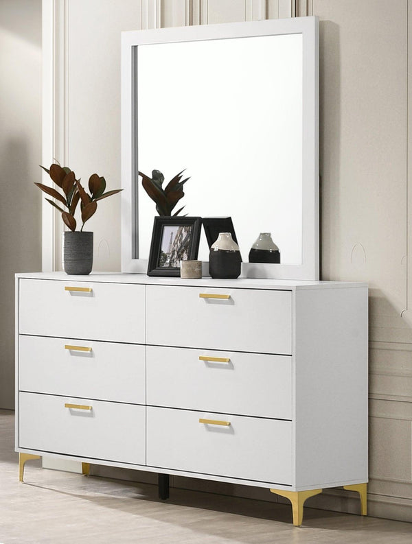 Kendall Square Dresser Mirror White - Ella Furniture
