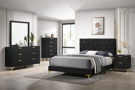 Kendall 6-Drawer Dresser Black And Gold - Ella Furniture