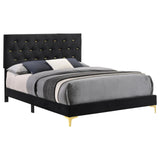 Kendall Tufted Panel Queen Bed Black And Gold - Ella Furniture