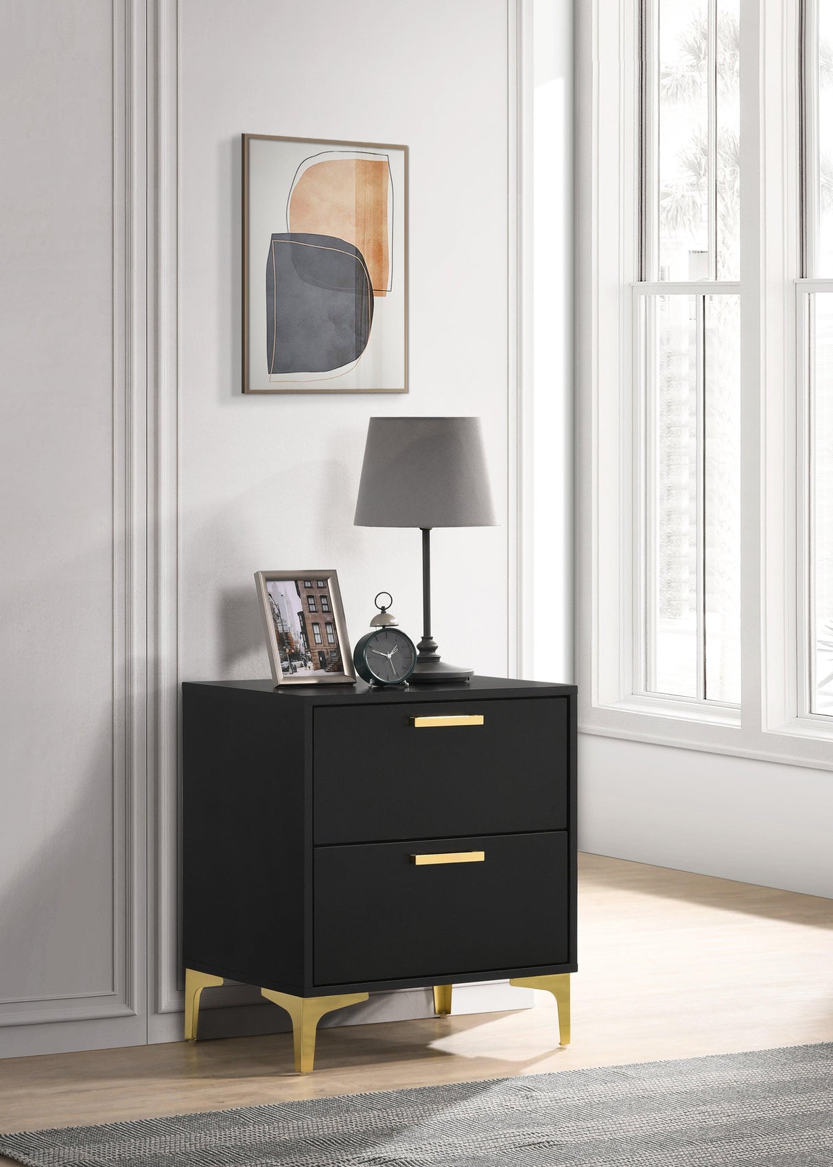 Kendall Square Dresser Mirror Black - Ella Furniture