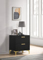 Kendall 2-Drawer Nightstand Black And Gold - Ella Furniture