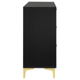 Kendall 6-Drawer Dresser Black And Gold - Ella Furniture