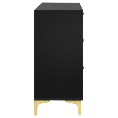Kendall 6-Drawer Dresser Black And Gold - Ella Furniture