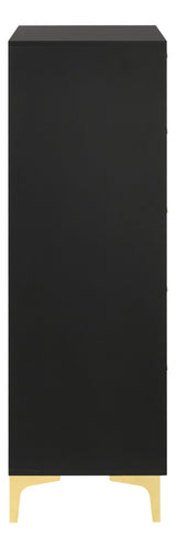 Kendall 5-Drawer Chest Black And Gold - Ella Furniture
