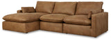 Marlaina Caramel 3-Piece Sectional With Chaise - Ella Furniture