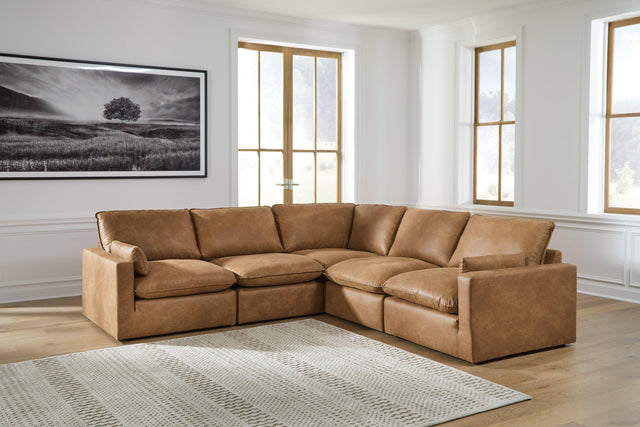 Marlaina Caramel 5-Piece Sectional - Ella Furniture