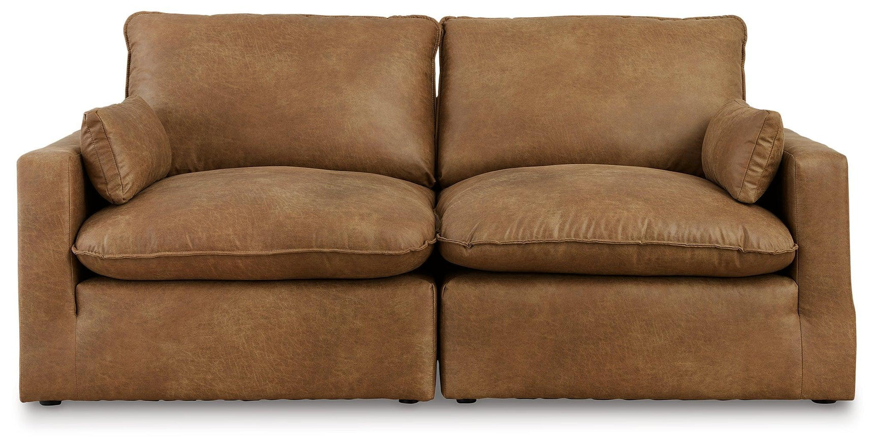 Marlaina Caramel 2-Piece Sectional Loveseat - Ella Furniture