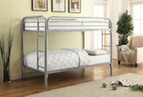 Morgan Twin Over Twin Bunk Bed Silver - Ella Furniture