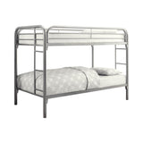 Morgan Twin Over Twin Bunk Bed Silver - Ella Furniture