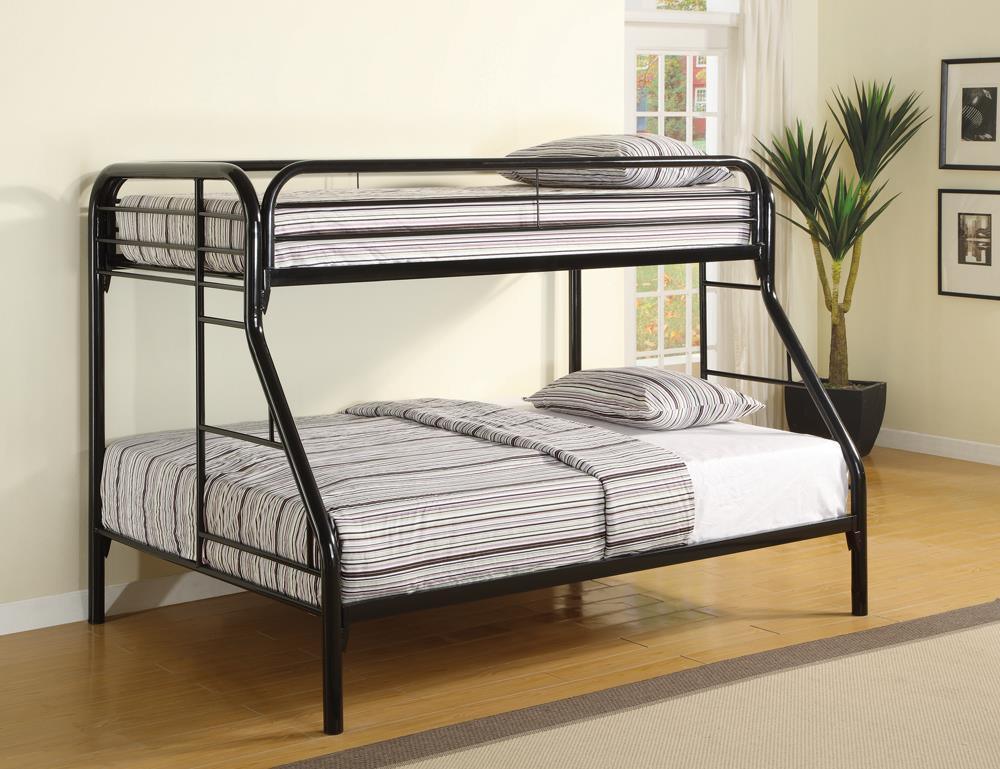 Morgan Twin Over Full Bunk Bed Black - Ella Furniture