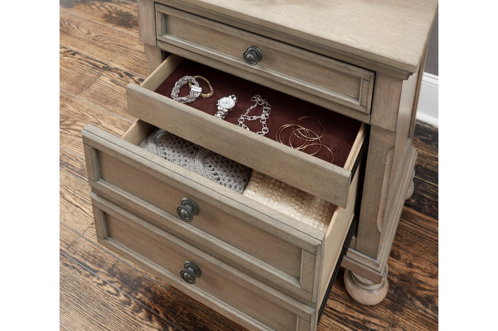 Bethel Gray Modern Classic Transitional Solid Wood Panel Storage Bedroom Set - Ella Furniture
