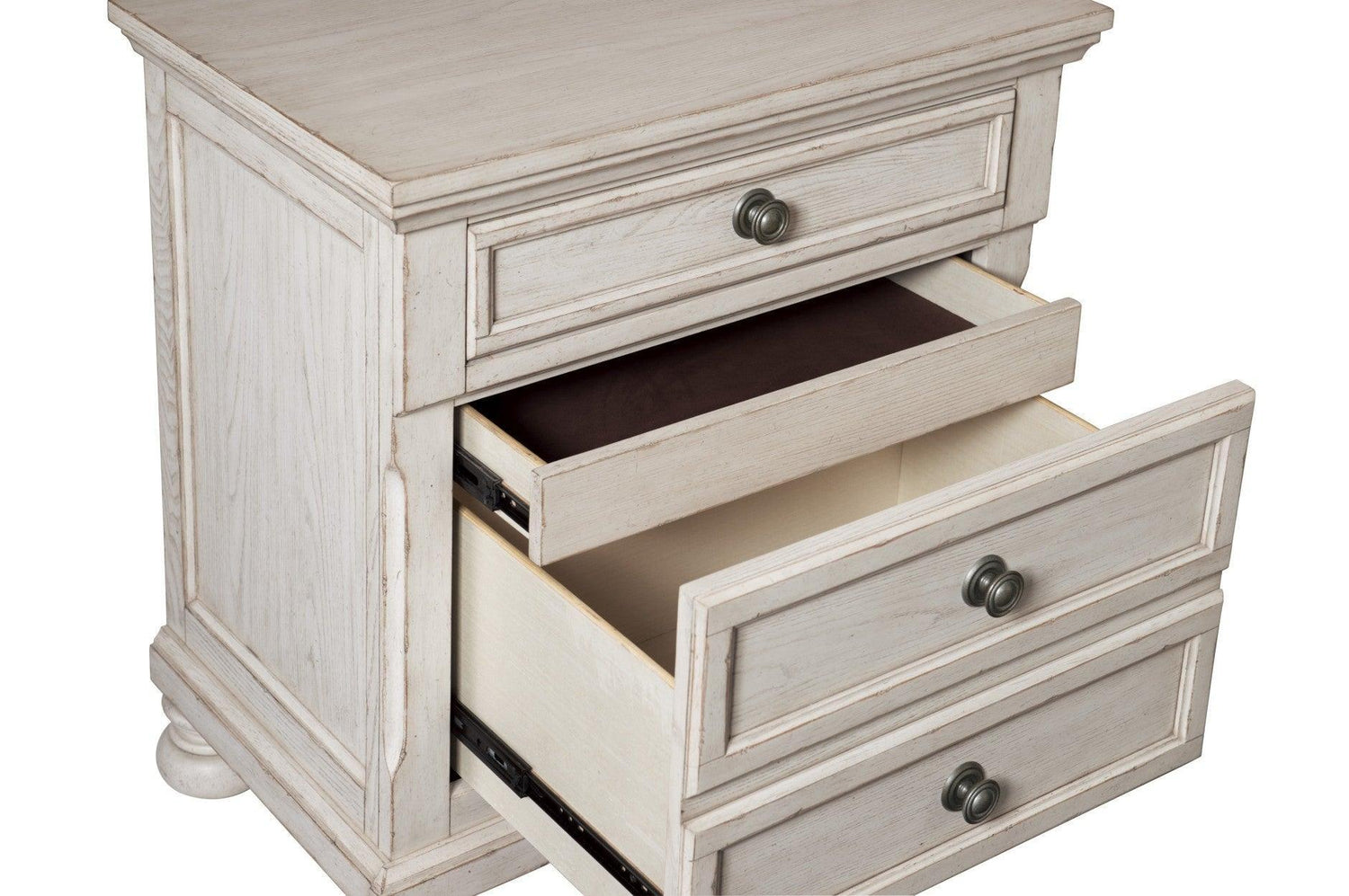 Bethel Antique White Modern Classic Transitional Solid Wood Sleigh Storage Bedroom Set - Ella Furniture