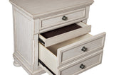 Bethel Antique White Modern Classic Transitional Solid Wood Sleigh Storage Bedroom Set - Ella Furniture