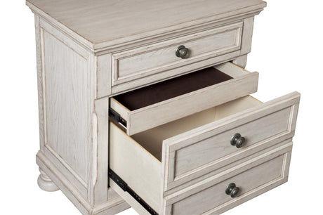 Bethel Antique White Modern Classic Transitional Solid Wood Sleigh Storage Bedroom Set - Ella Furniture