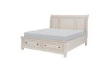 Bethel Antique White Modern Classic Transitional Solid Wood Sleigh Storage Bedroom Set - Ella Furniture