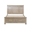 Bethel Wire Brushed Gray Traditional Birch Veneer Wood Engineered Wood Queen Platform Bed - Ella Furniture