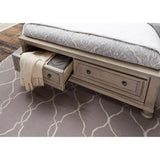 Bethel Wire Brushed Gray Traditional Birch Veneer Wood Engineered Wood Queen Platform Bed - Ella Furniture