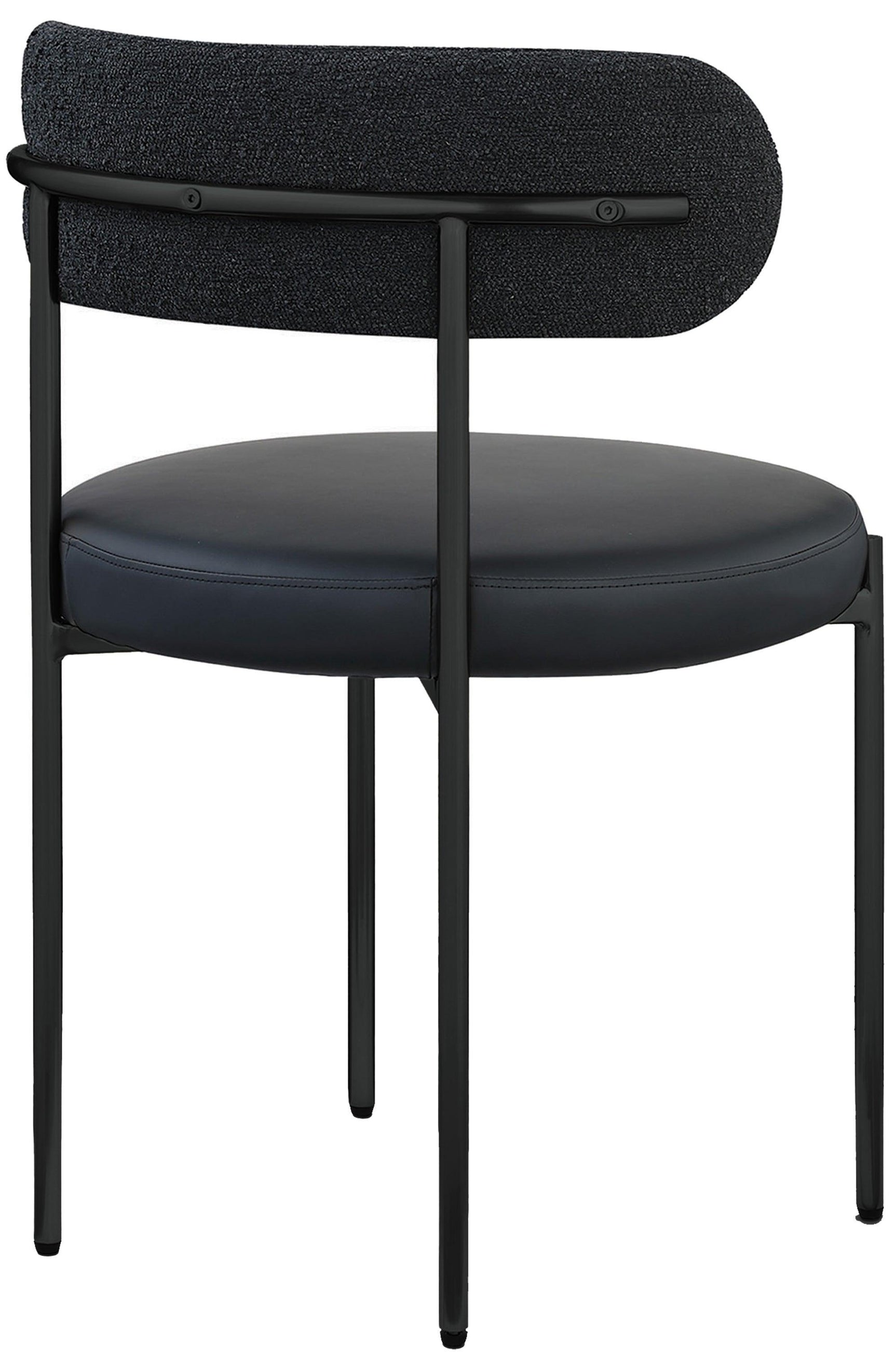 Beacon Black Cream Faux Leather And Boucle Fabric Dining Chair - Ella Furniture