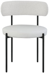 Beacon Cream Cream Faux Leather And Boucle Fabric Dining Chair - Ella Furniture