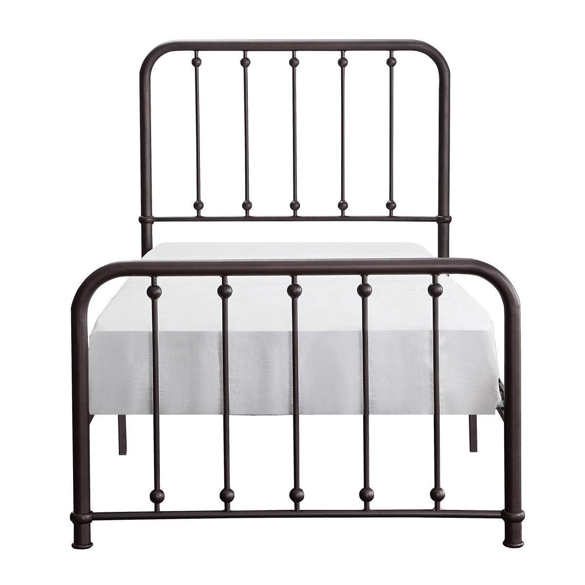 Larkspur Dark Bronze Modern Traditional Metal Frame Youth Twin Platform Bed - Ella Furniture