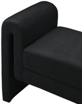 Sloan Black Velvet 31.5" Bench - Ella Furniture