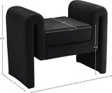Sloan Black Velvet 31.5" Bench - Ella Furniture