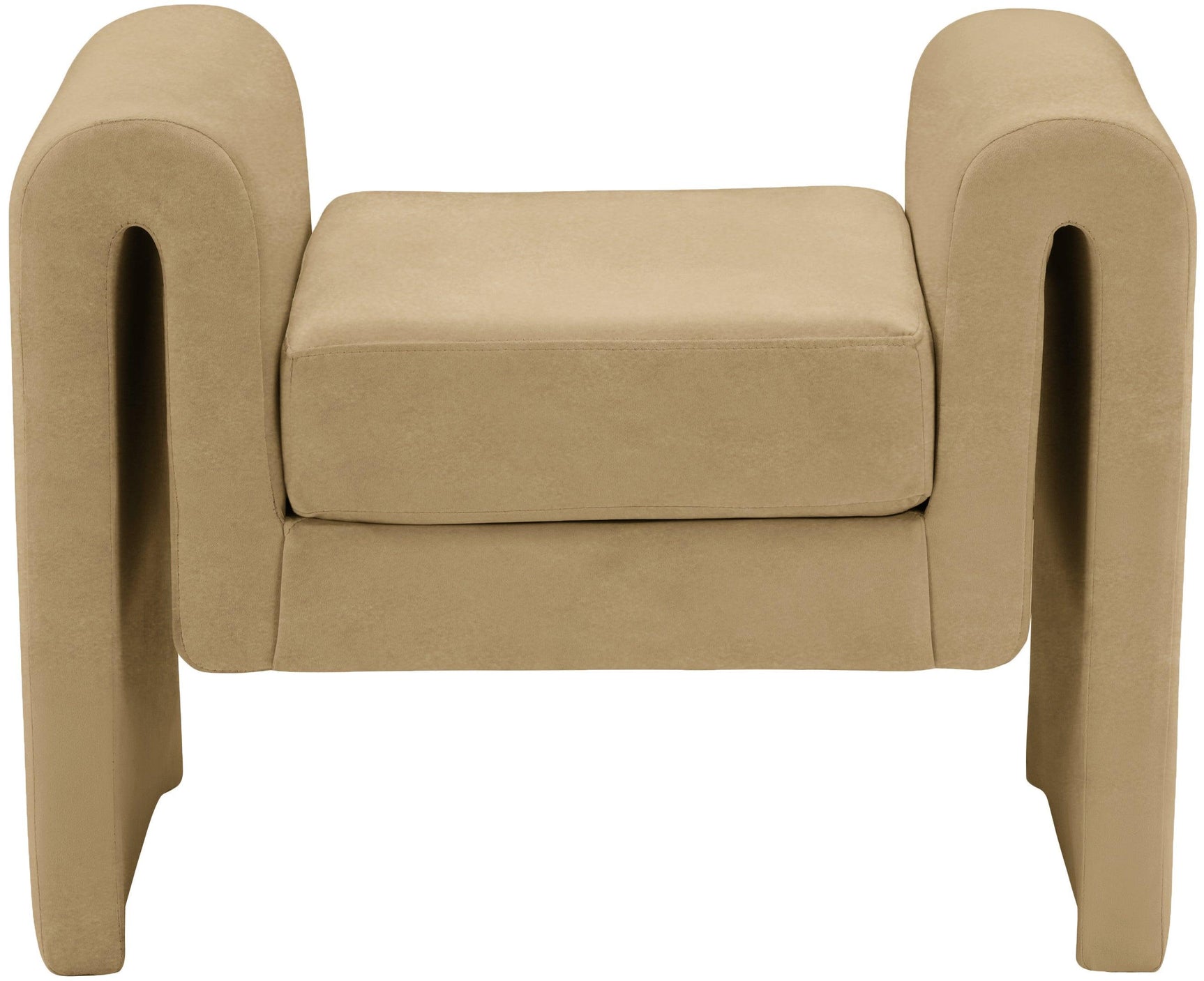 Sloan Camel Velvet 31.5" Bench - Ella Furniture