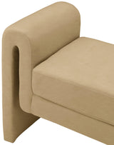 Sloan Camel Velvet 31.5" Bench - Ella Furniture