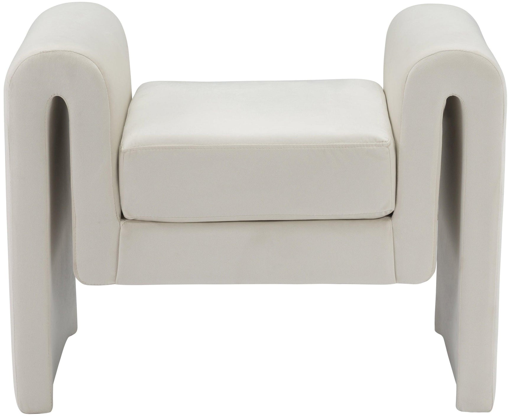 Sloan Cream Velvet 31.5" Bench - Ella Furniture