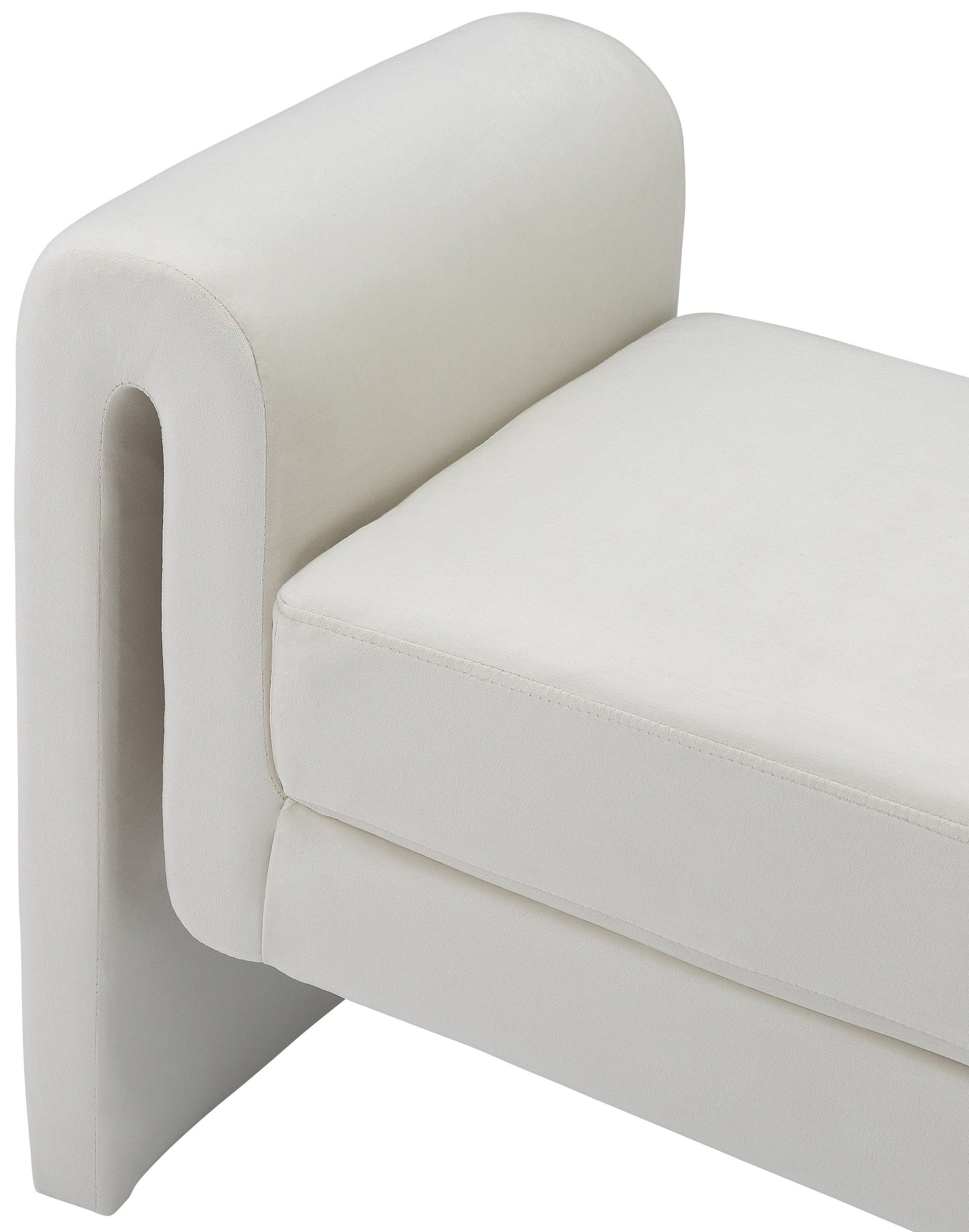 Sloan Cream Velvet 31.5" Bench - Ella Furniture