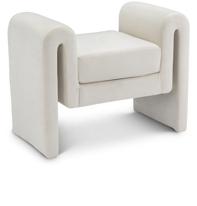 Sloan Cream Velvet 31.5" Bench - Ella Furniture