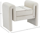 Sloan Cream Velvet 31.5" Bench - Ella Furniture